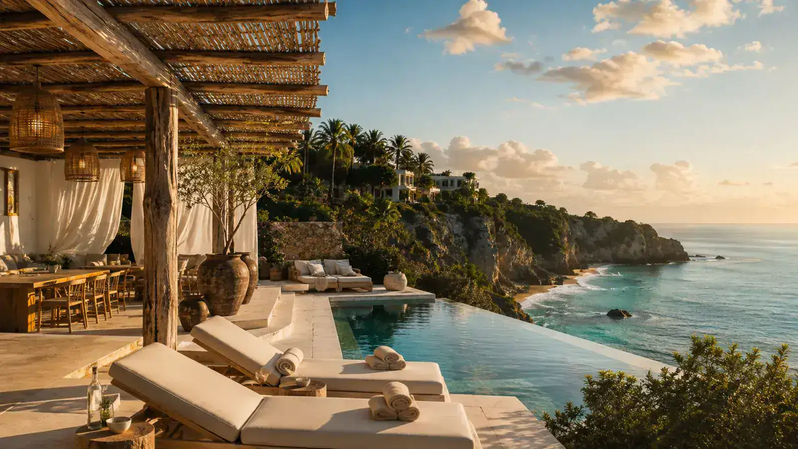 A Hawaiian coastal retreat at golden hour